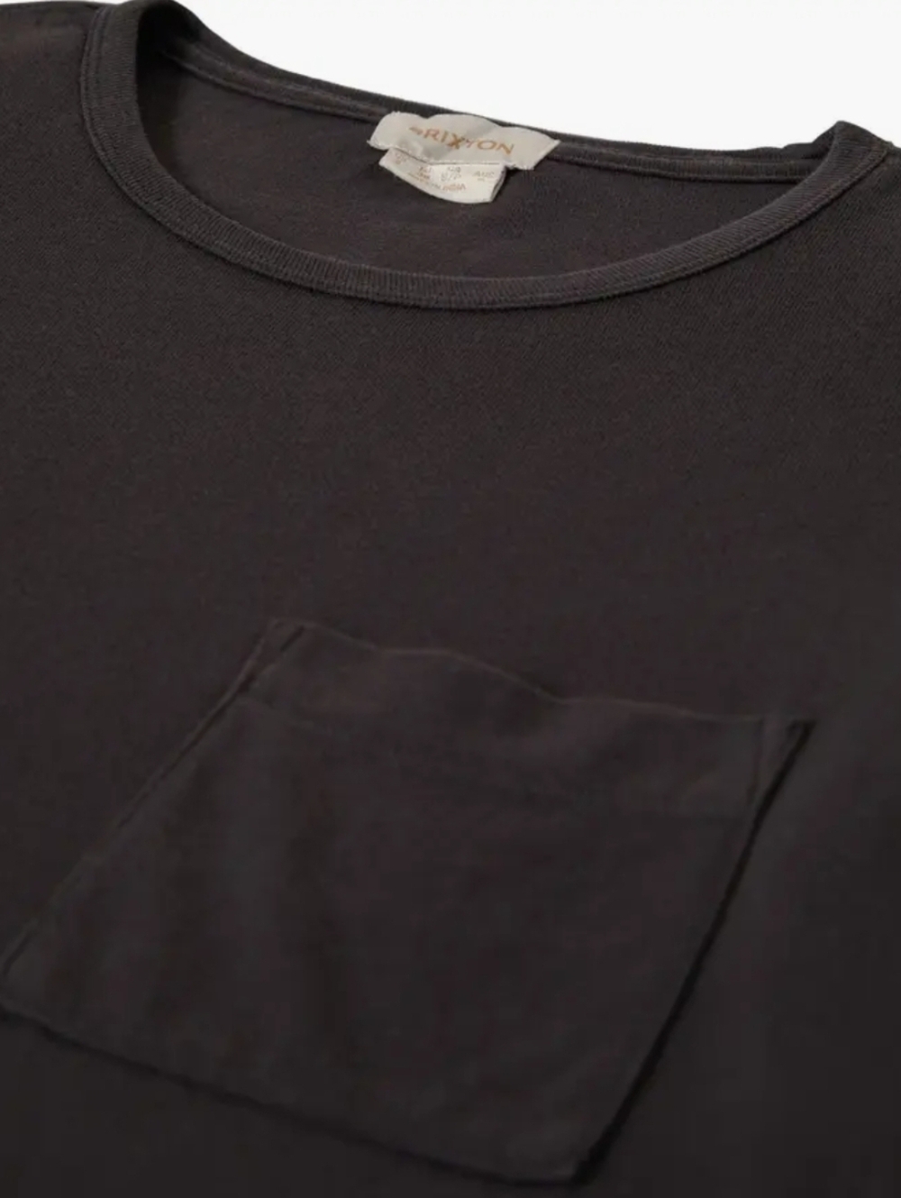 Brixton Washed Black Carefree Organic Garment Dye Perfect Pocket T-Shirt